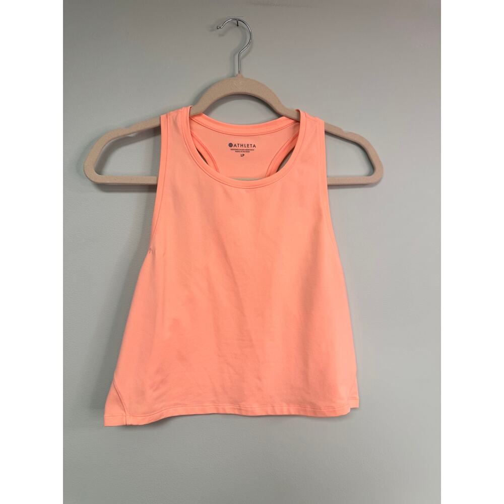 EUC! Athleta Waist Length Racerback Tank - Large Petite - Bright Orange